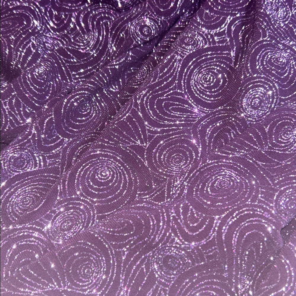PURPLE SWIRL GLITTER SPARKLY WHIMSIGOTH PSYCHEDELIC TIE UP WAIST MINI DRESS - Picture 10 of 10